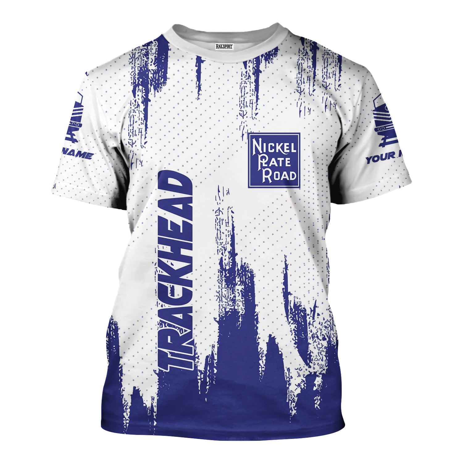 Railspirit Personalized New York, Chicago and St. Louis Railroad T-Shirt Paint Impact Design Nickel Plate Road Train Shirt for Trackhead