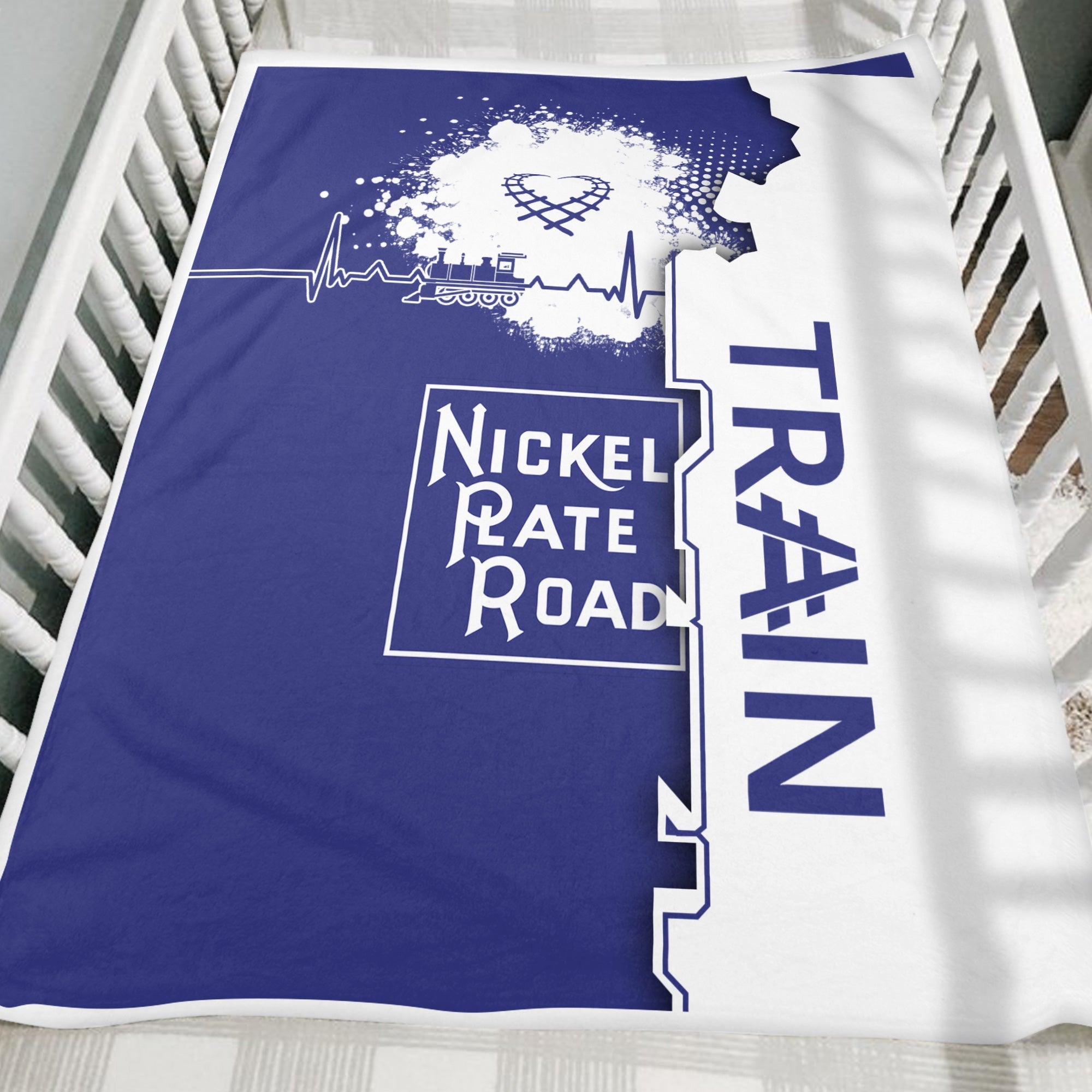 Railspirit New York, Chicago and St. Louis Railroad Blanket Engine Heartbeat and Track Love Style Nickel Plate Road Blanket