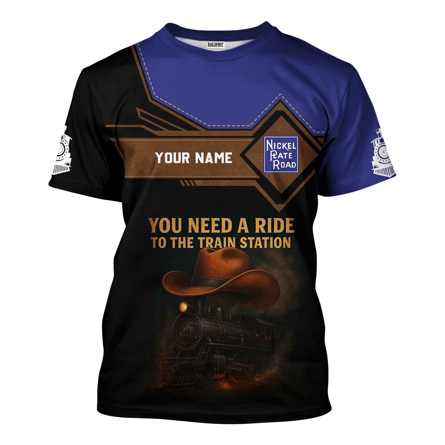 Railspirit Personalized New York, Chicago and St. Louis Railroad T-Shirt You Need A Ride To The Train Station Nickel Plate Road Shirt