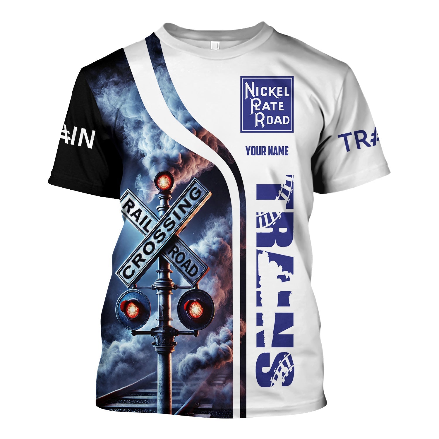 Railspirit Custom Name New York, Chicago and St. Louis Railroad T Shirt Railroad Crossing Sign Train Shirt All Over Print