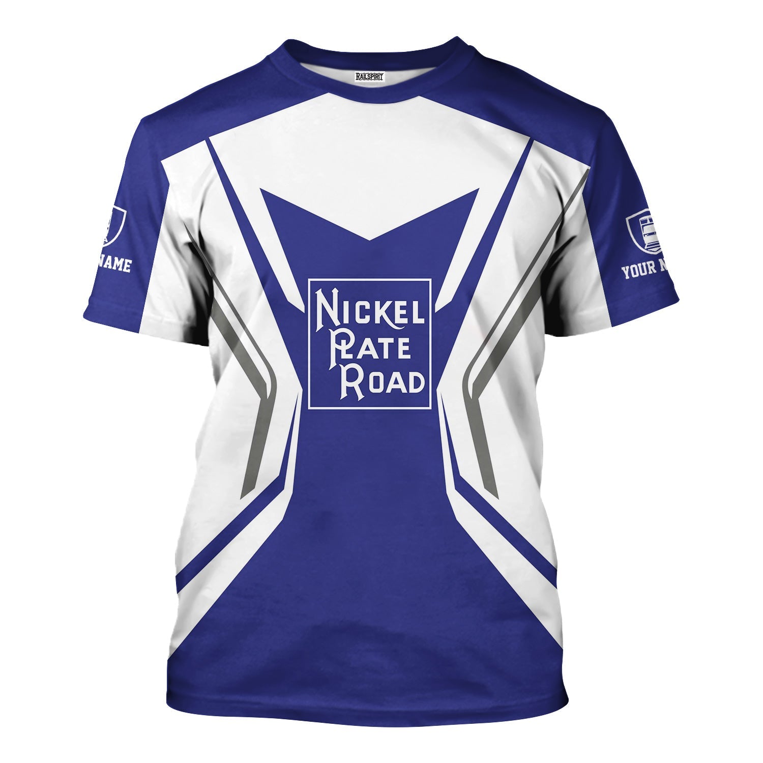 Railspirit Personalized New York, Chicago and St. Louis Railroad T-Shirt Unique Style with Custom Job Nickel Plate Road Train Shirt