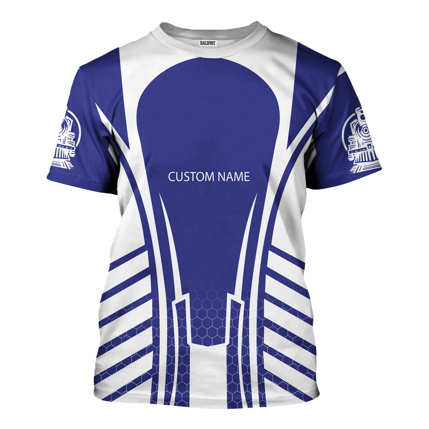 Railspirit Personalized New York, Chicago and St. Louis Railroad T-Shirt Striped Railroad Style Nickel Plate Road Train Shirt All Over Print