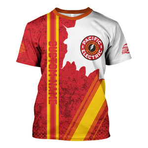 Railspirit Personalized Pacific Electric Railroad T-Shirt All Over Printed Unisex Shirt