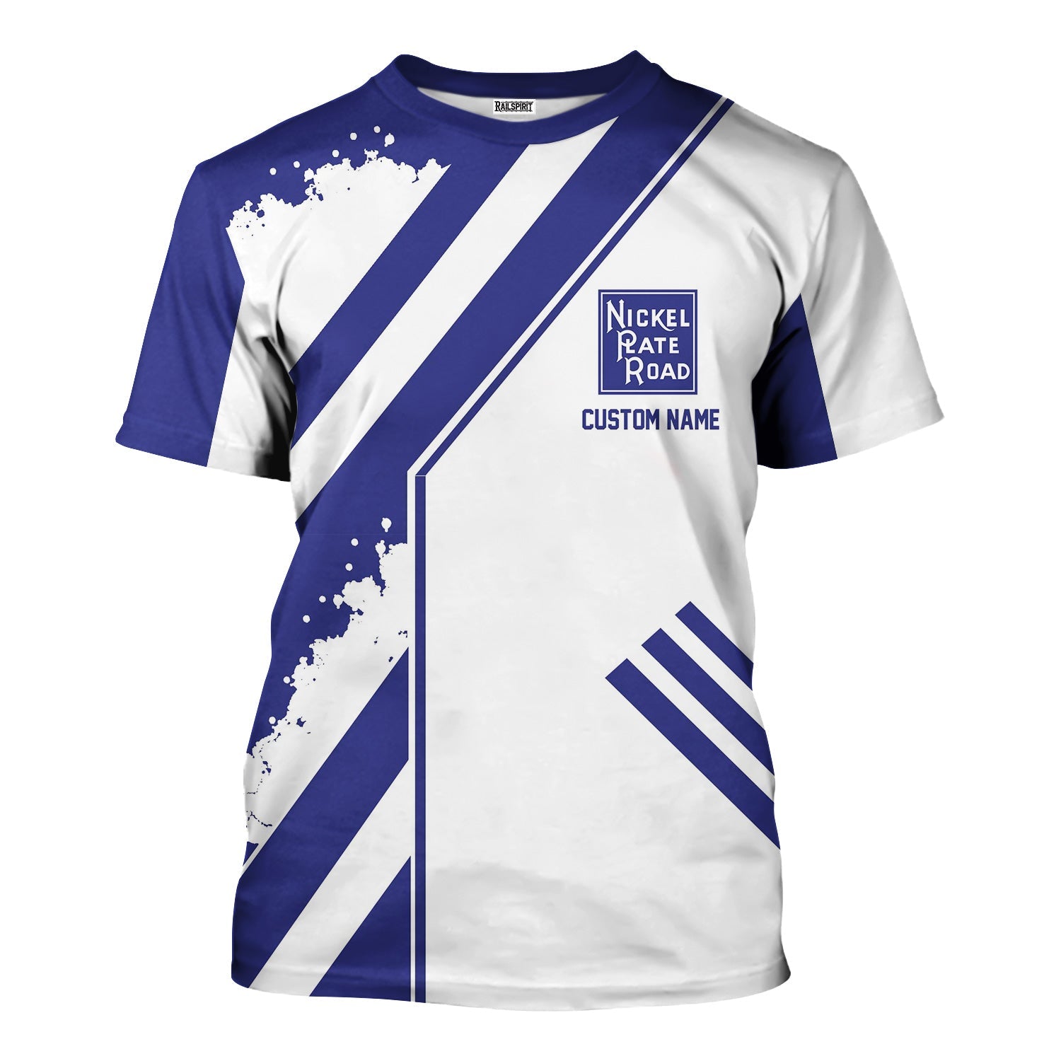 Railspirit Personalized New York, Chicago and St. Louis Railroad T-Shirt Locomotive Design Nickel Plate Road Train Shirt for Train Enthusiast