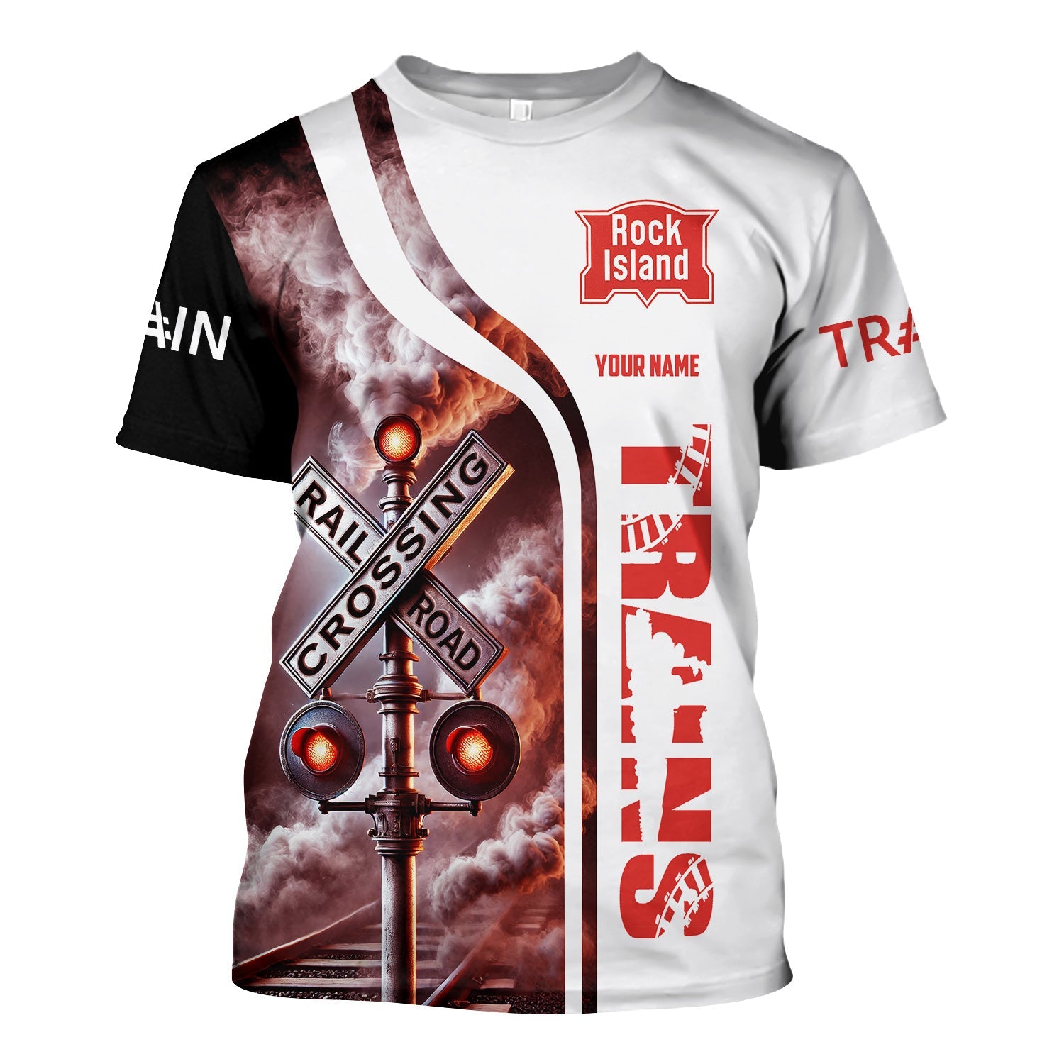 Railspirit Custom Name Chicago, Rock Island and Pacific Railroad T Shirt One Track Mind American Locomotive Train Shirt All Over Print