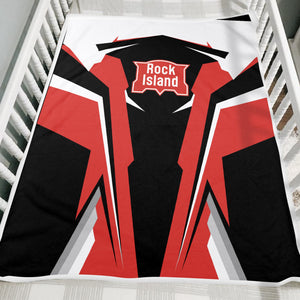 Railspirit Personalized Chicago, Rock Island and Pacific Railroad Blanket Rock Island Railroad Strong Line Train Blanket Gift Idea For Train Lover