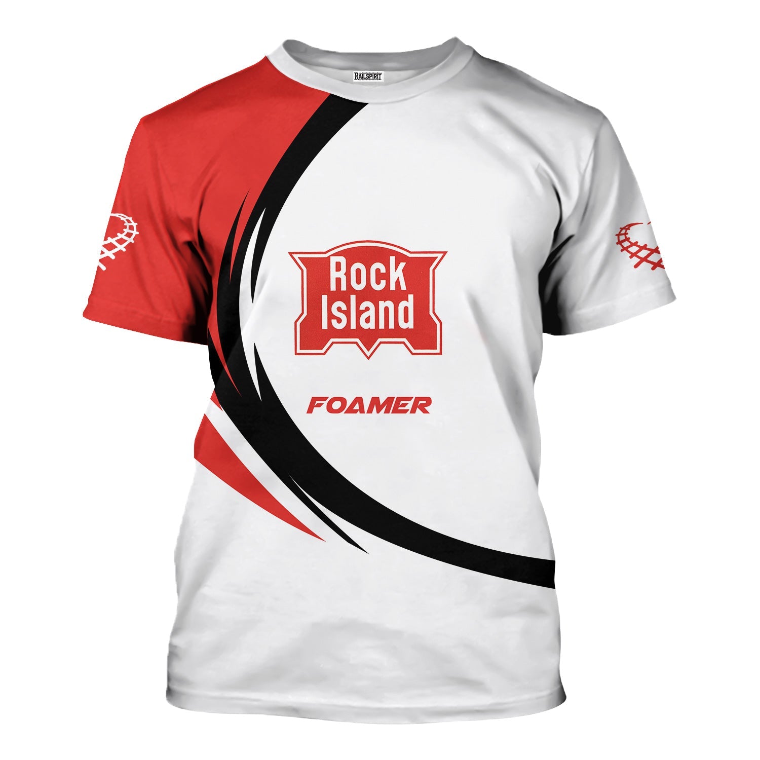 Railspirit Personalized Chicago, Rock Island and Pacific Railroad T-Shirt Unique Graphic Style Rock Island Railroad Shirt For Train Enthusiasts