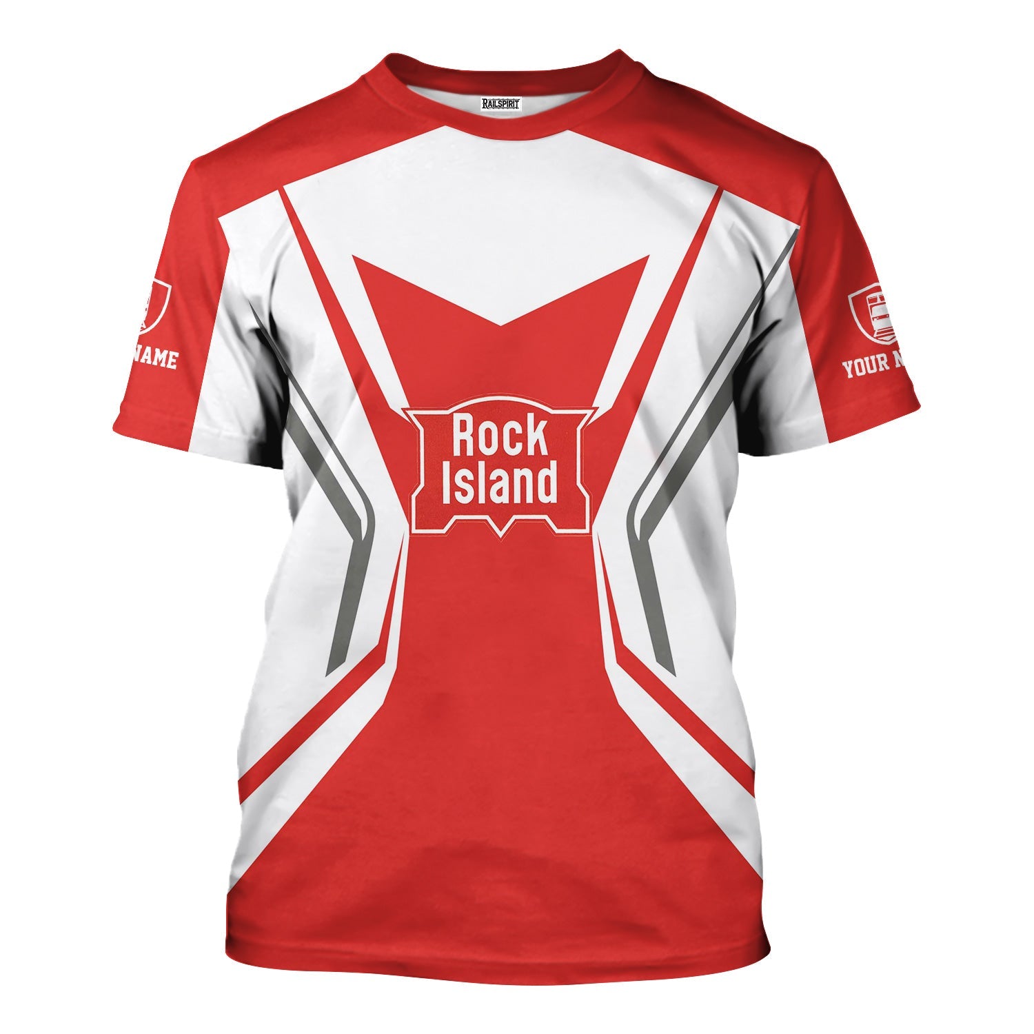 Railspirit Personalized Chicago, Rock Island and Pacific Railroad T-Shirt Unique Style with Custom Job Rock Island Railroad Train Shirt