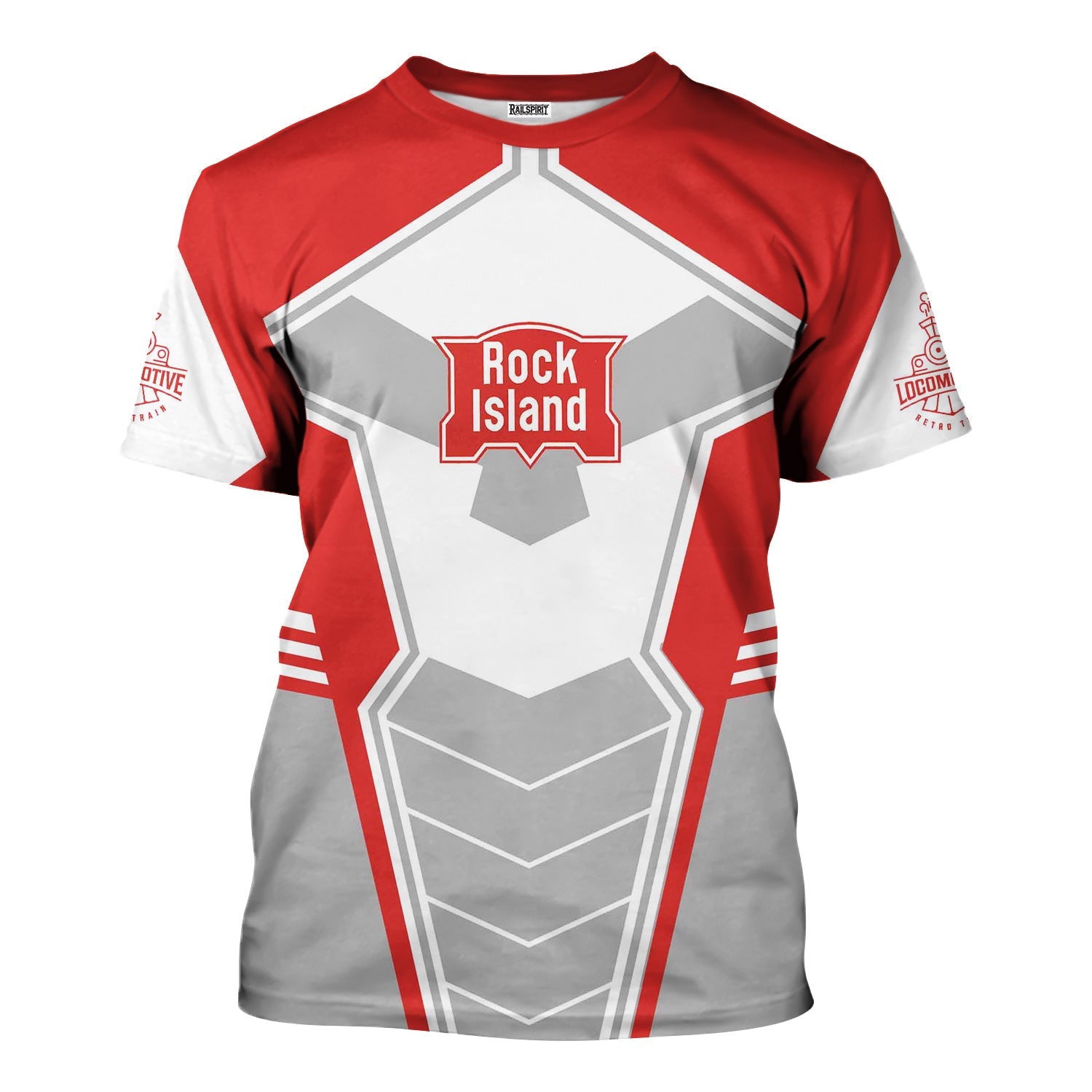 Railspirit Personalized Chicago, Rock Island and Pacific Railroad T-Shirt Engine-Inspired Style Rock Island Railroad Train Shirt for Railroad Fanatic