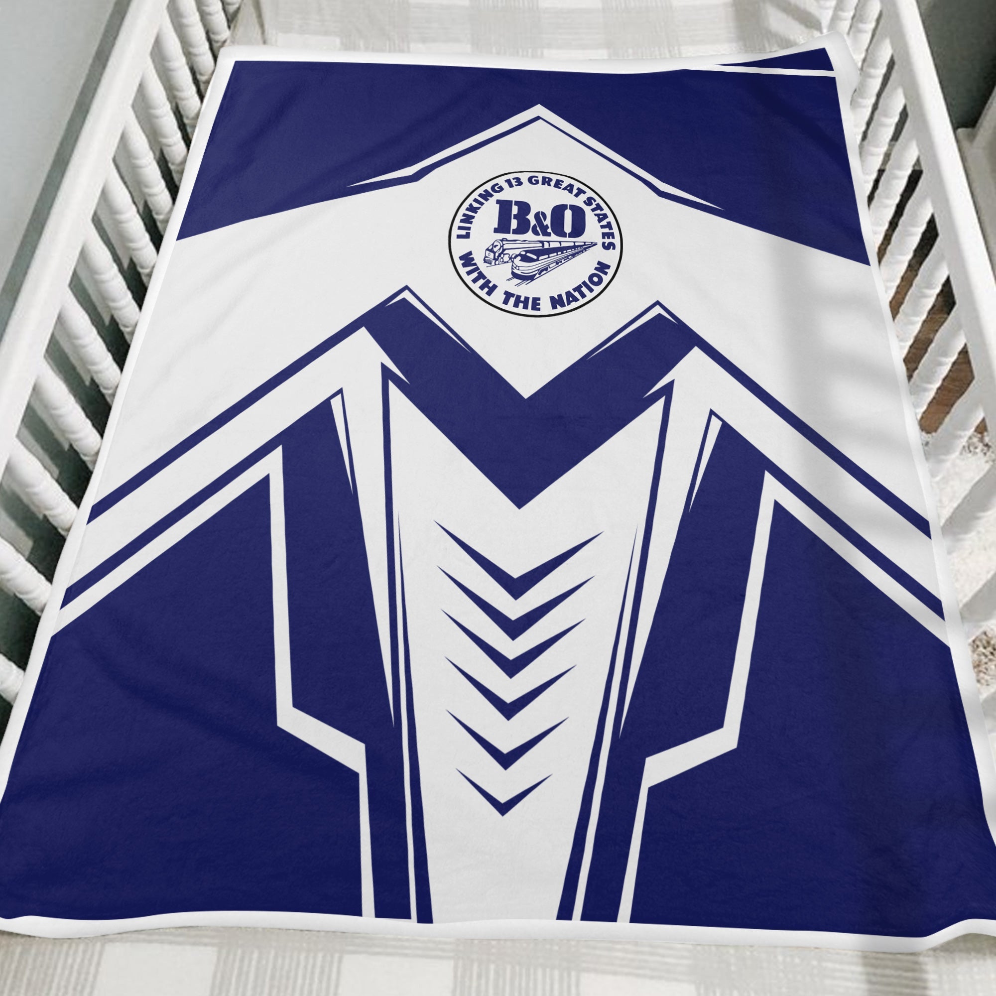 Railspirit B&O Great States Railroad Blanket Railway Trainspotter Style Blanket Gift Idea For Foamers