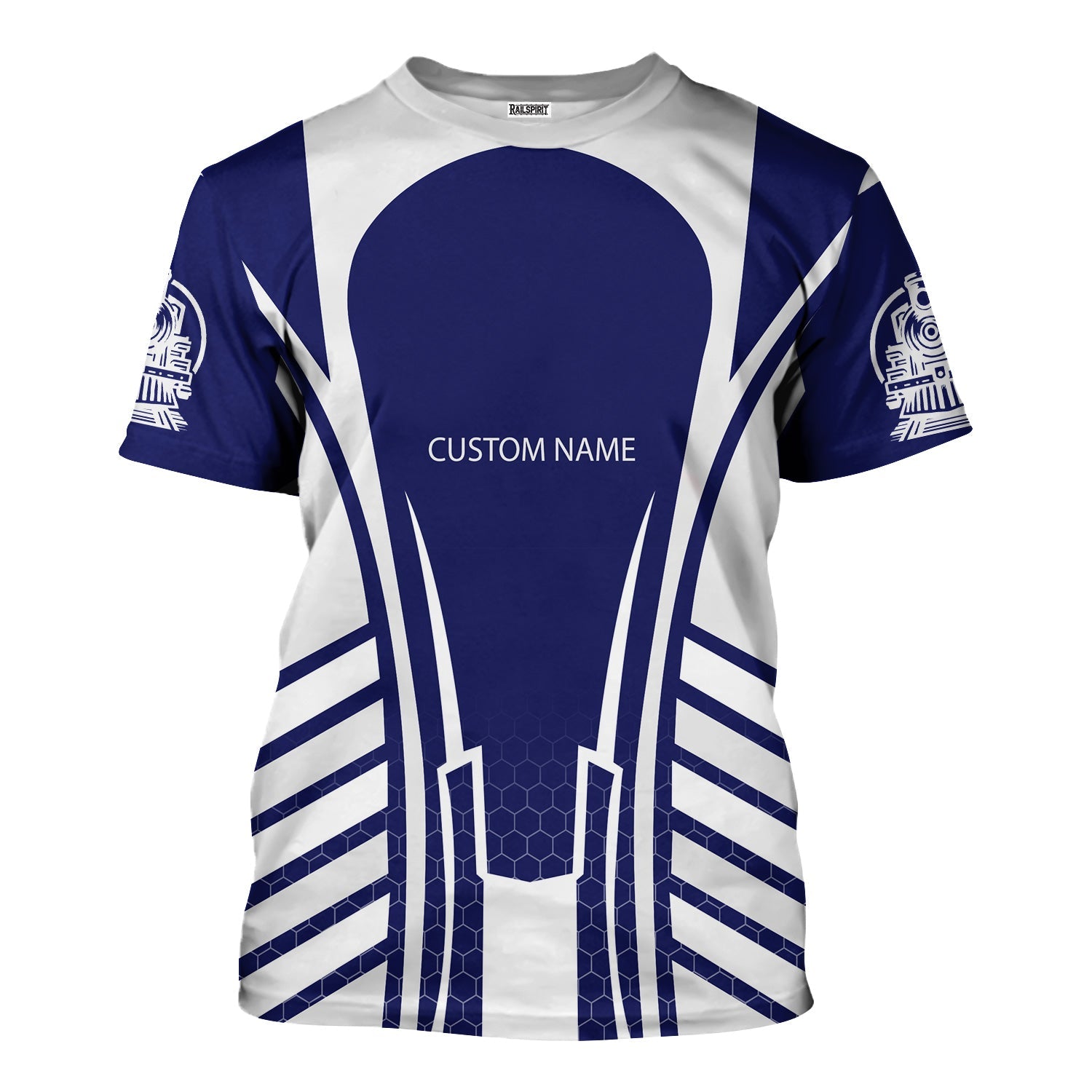 Railspirit Personalized B&O Great States Railroad T-Shirt Striped Railroad Style Train Shirt All Over Print