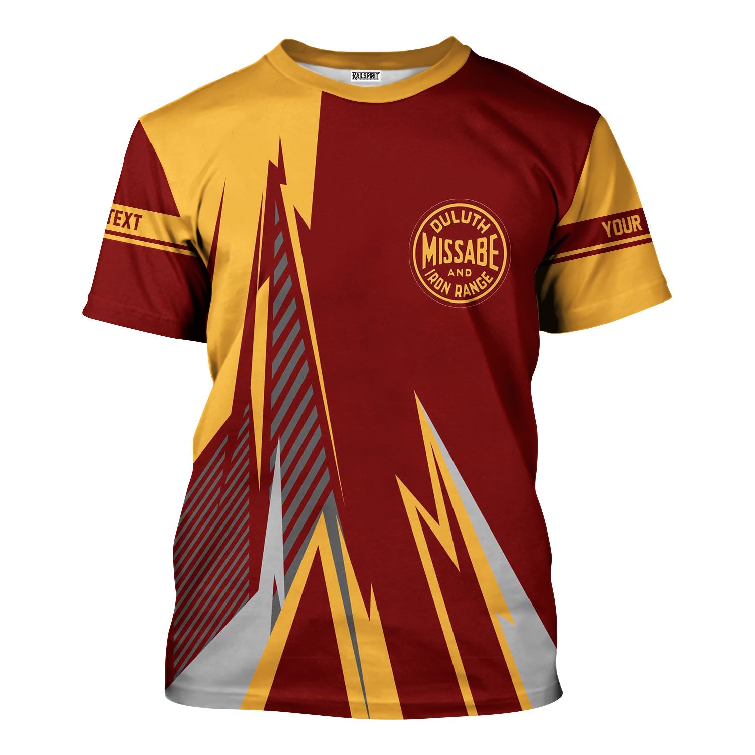 Railspirit Personalized Duluth, Missabe, & Iron Range Railroad T-Shirt Lightning-Inspired Railway Style Shirt For Train Lovers