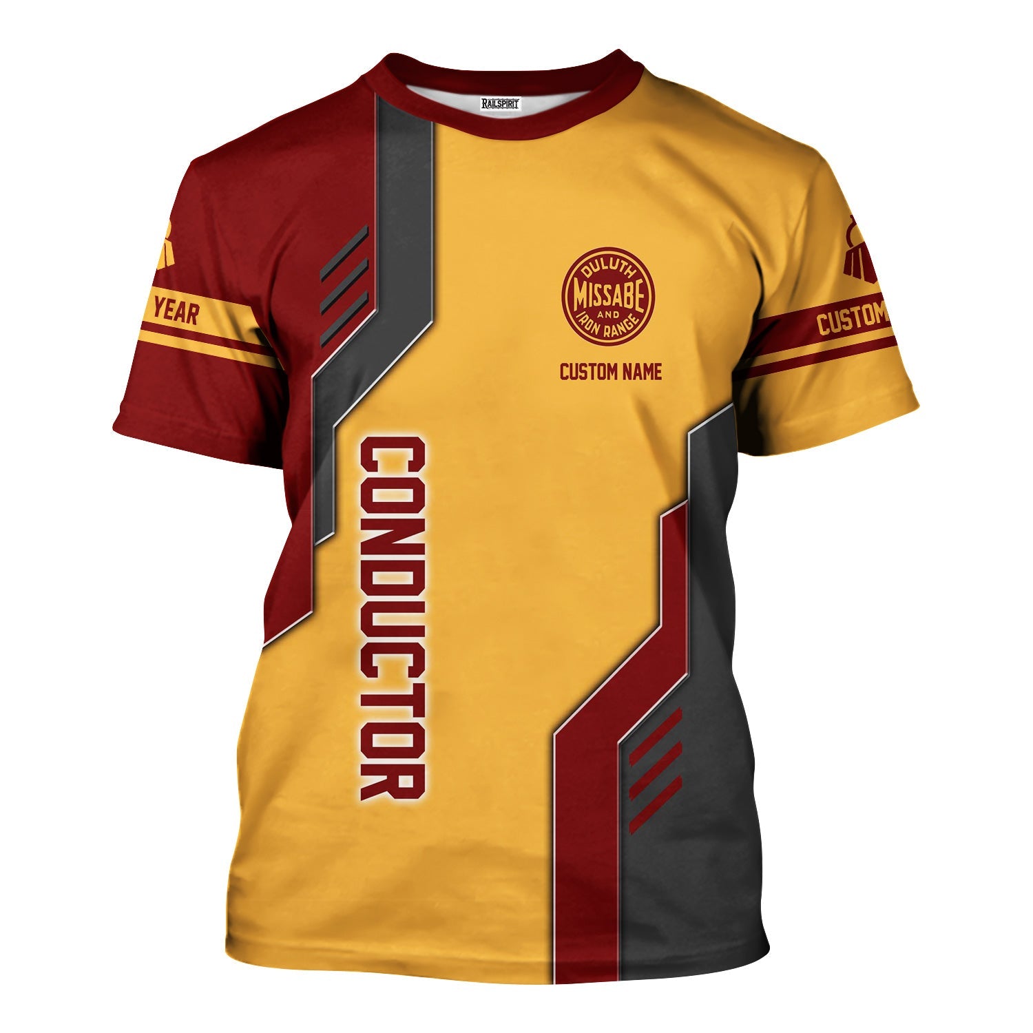 Railspirit Personalized Duluth, Missabe, & Iron Range Railroad T-Shirt Unique Railway Style with Custom Job Train Shirt