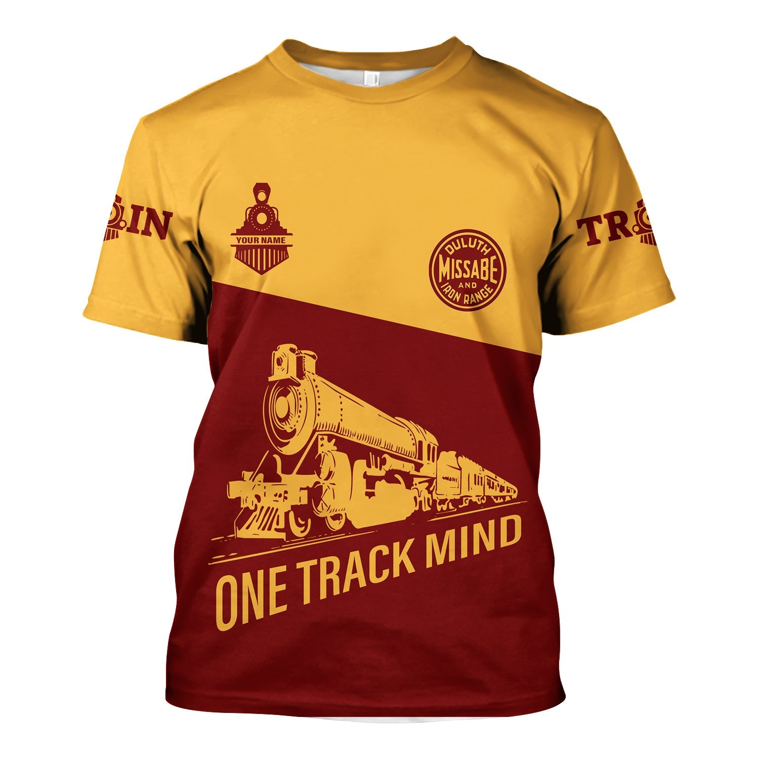 Railspirit Personalized Duluth, Missabe, & Iron Range Railroad T Shirt One Track Mind Unisex Train Shirt Gift Idea For Train Lover