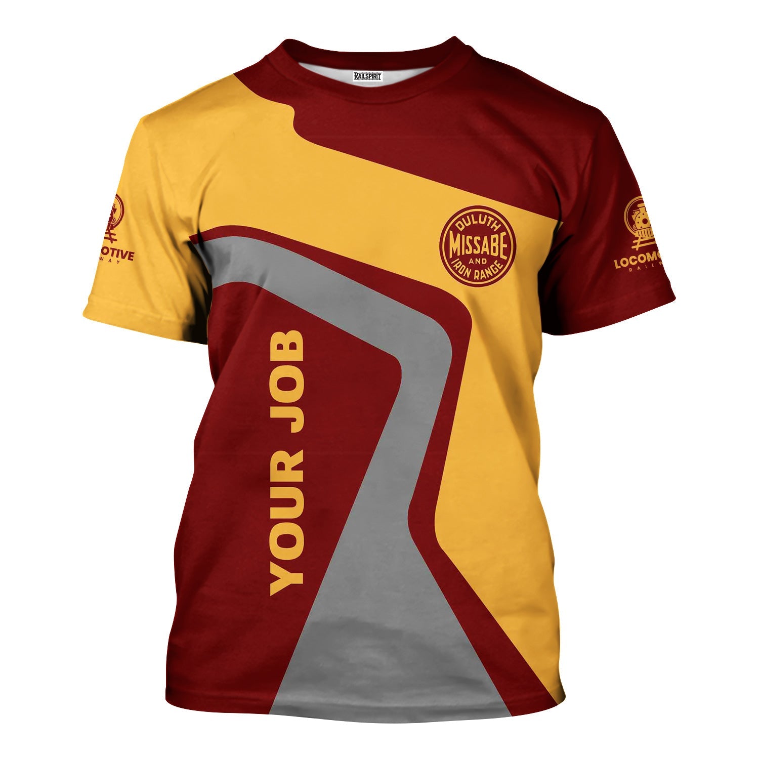 Railspirit Personalized Duluth, Missabe, & Iron Range Railroad T-Shirt Unique Design with Custom Job Position Train Shirt