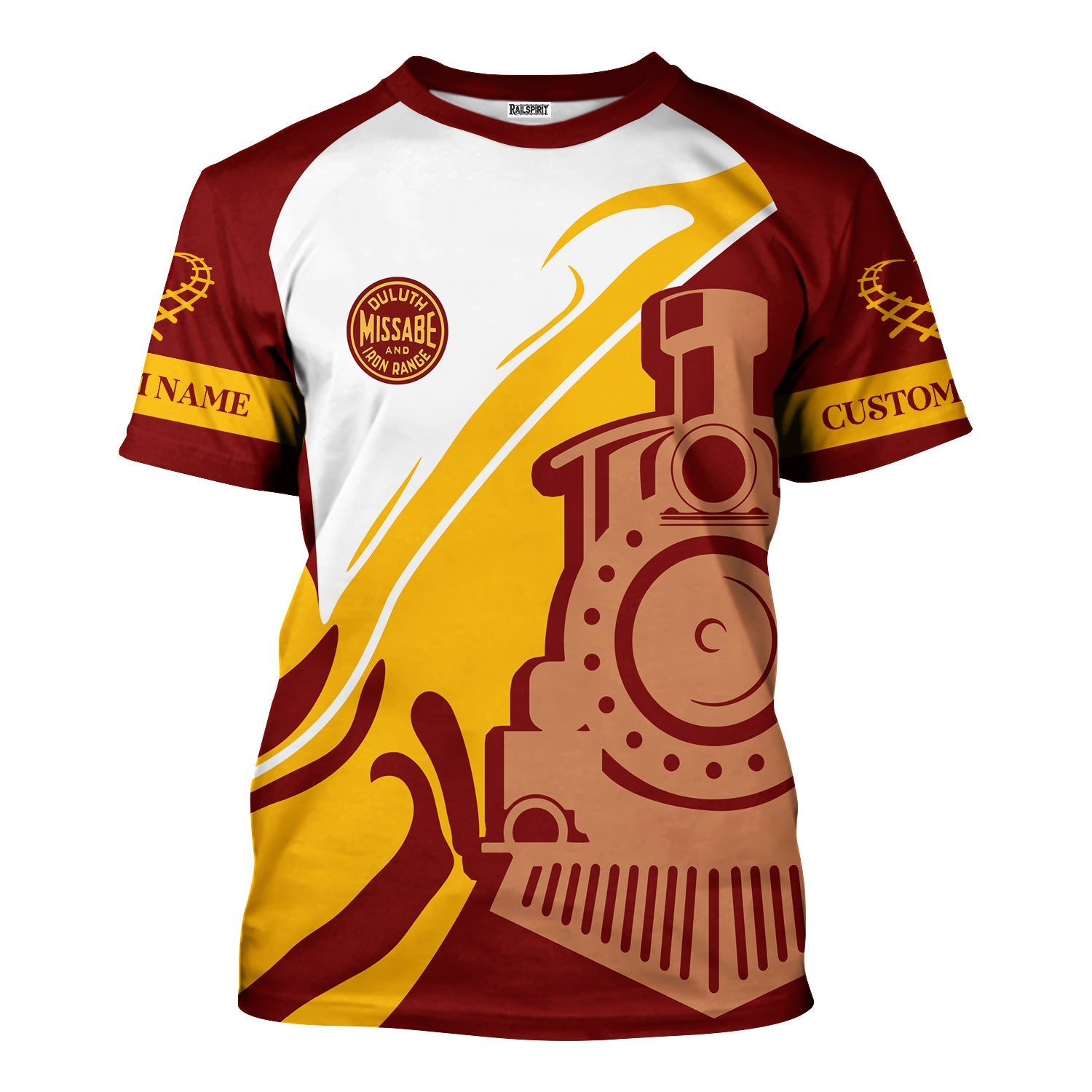 Railspirit Personalized Duluth, Missabe, & Iron Range Railroad T-Shirt Flame-Inspired Style Shirt Gift Idea For Train Lovers