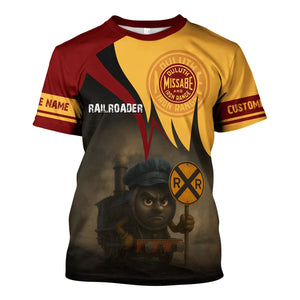 Railspirit Personalized Duluth, Missabe, & Iron Range Railroad T-Shirt Angry Train Shirt Gift Idea For Train Lover