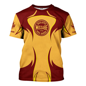 Railspirit Personalized Duluth, Missabe, & Iron Range Railroad T-Shirt Distinctive Flame Style Shirt For Steam Engine Addict