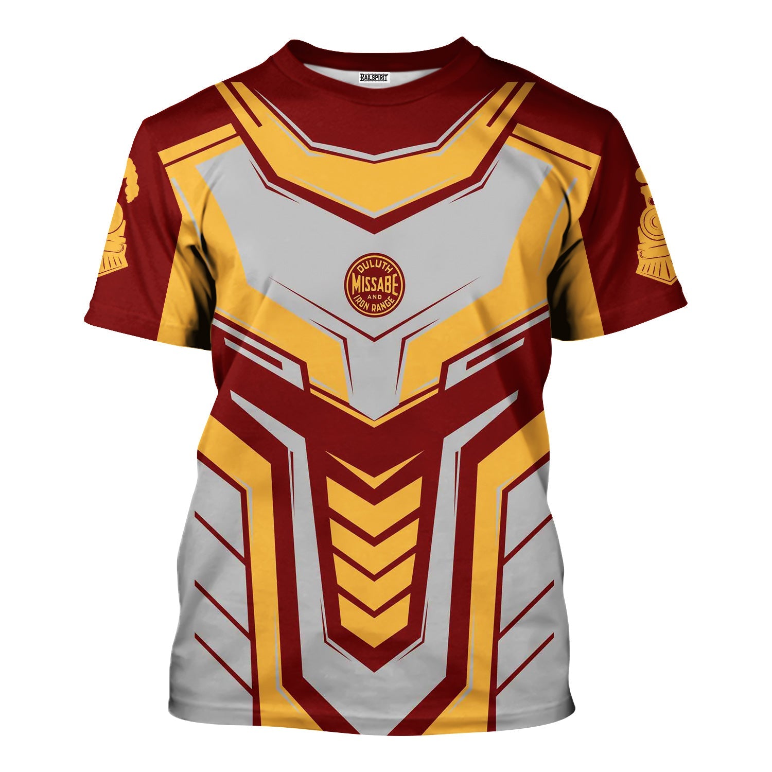 Railspirit Personalized Duluth, Missabe, & Iron Range Railroad T-Shirt Armor-Inspired Design Train Shirt All Over Print