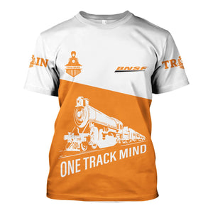 Railspirit Personalized BNSF Railway T Shirt One Track Mind Unisex Train Shirt Gift Idea For Train Lover