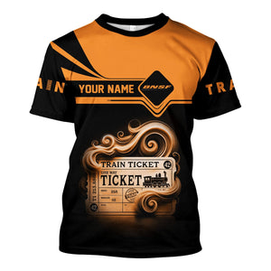 Railspirit Personalized BNSF Railway T Shirt Train Ticket American Locomotive Printed Train