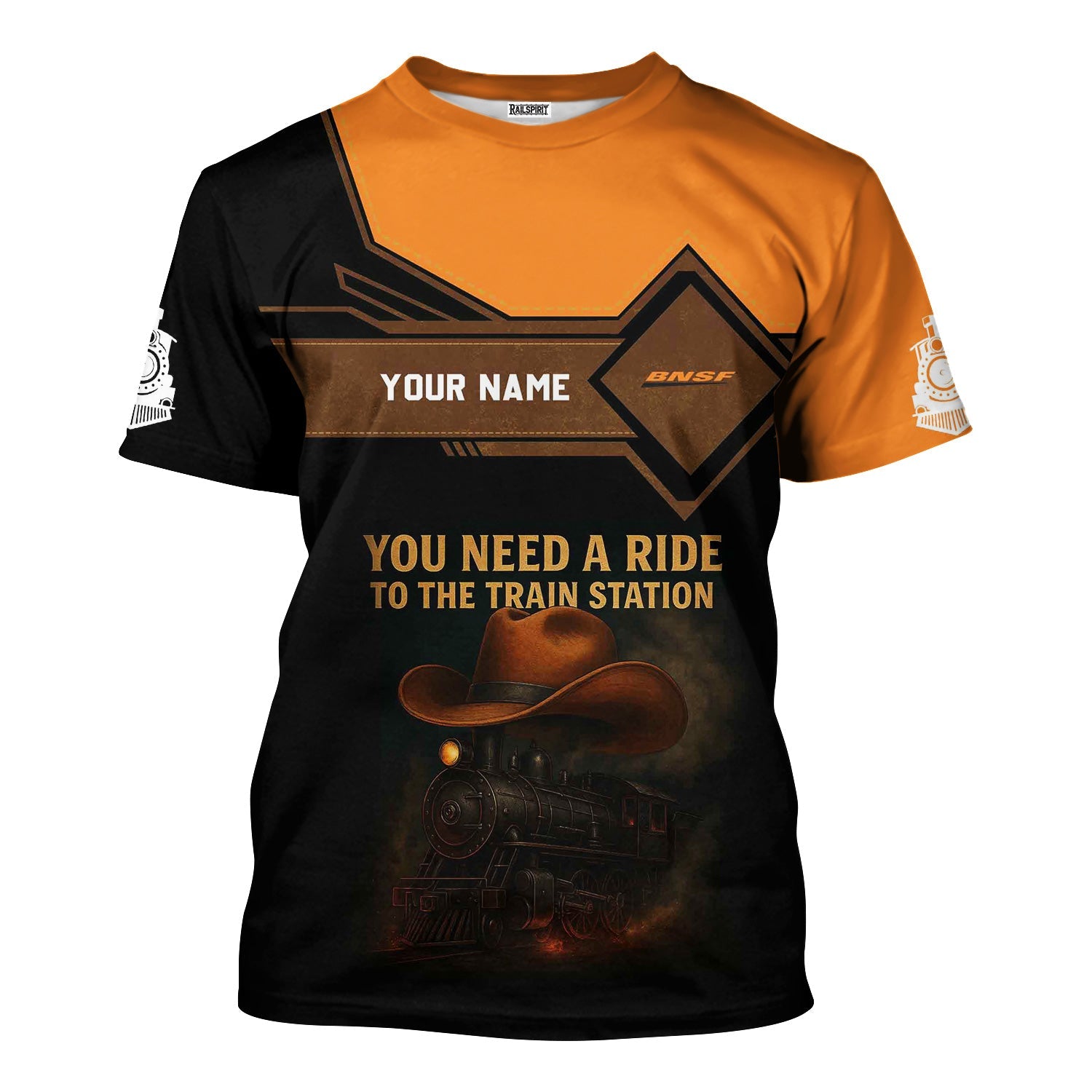 Railspirit Personalized BNSF Railway T-Shirt You Need A Ride To The Train Station Shirt For Train Lovers