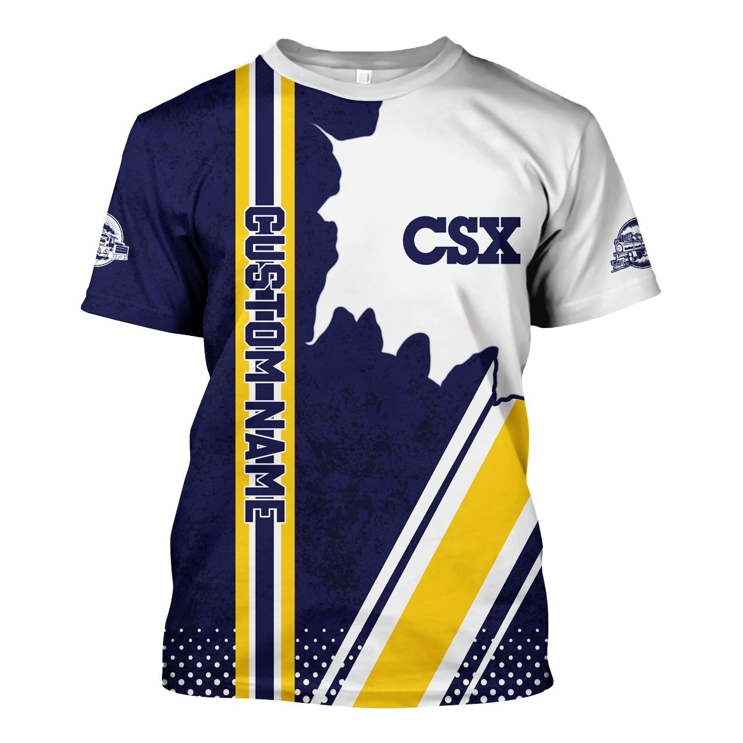 Railspirit Personalized CSX Transportation Railroad T-Shirt All Over Printed Unisex Shirt