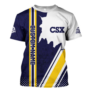 Railspirit Personalized CSX Transportation Railroad T-Shirt All Over Printed Unisex Shirt