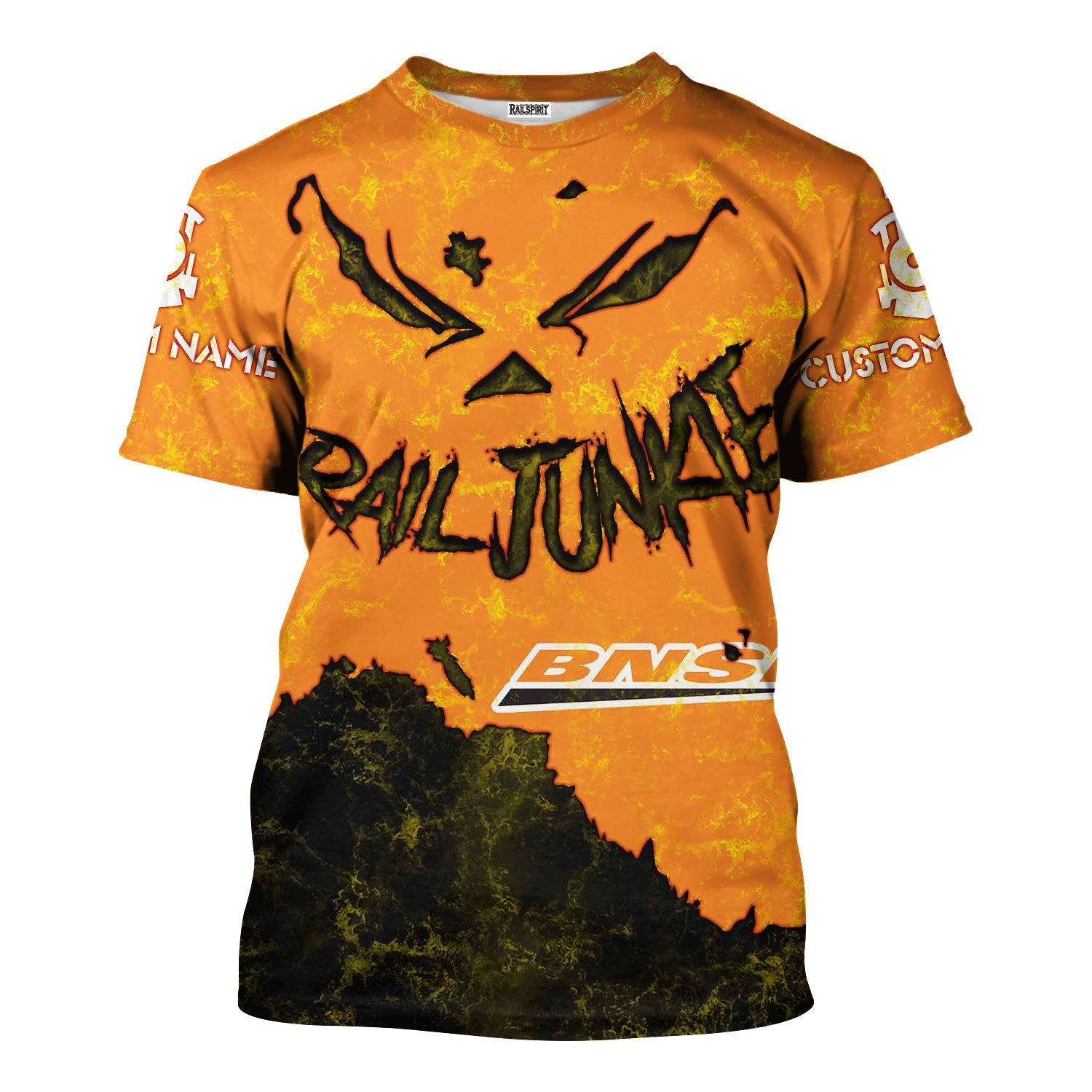 Railspirit Personalized BNSF Railway T-Shirt Torn Graphic Style Train Shirt For Rail Junkie