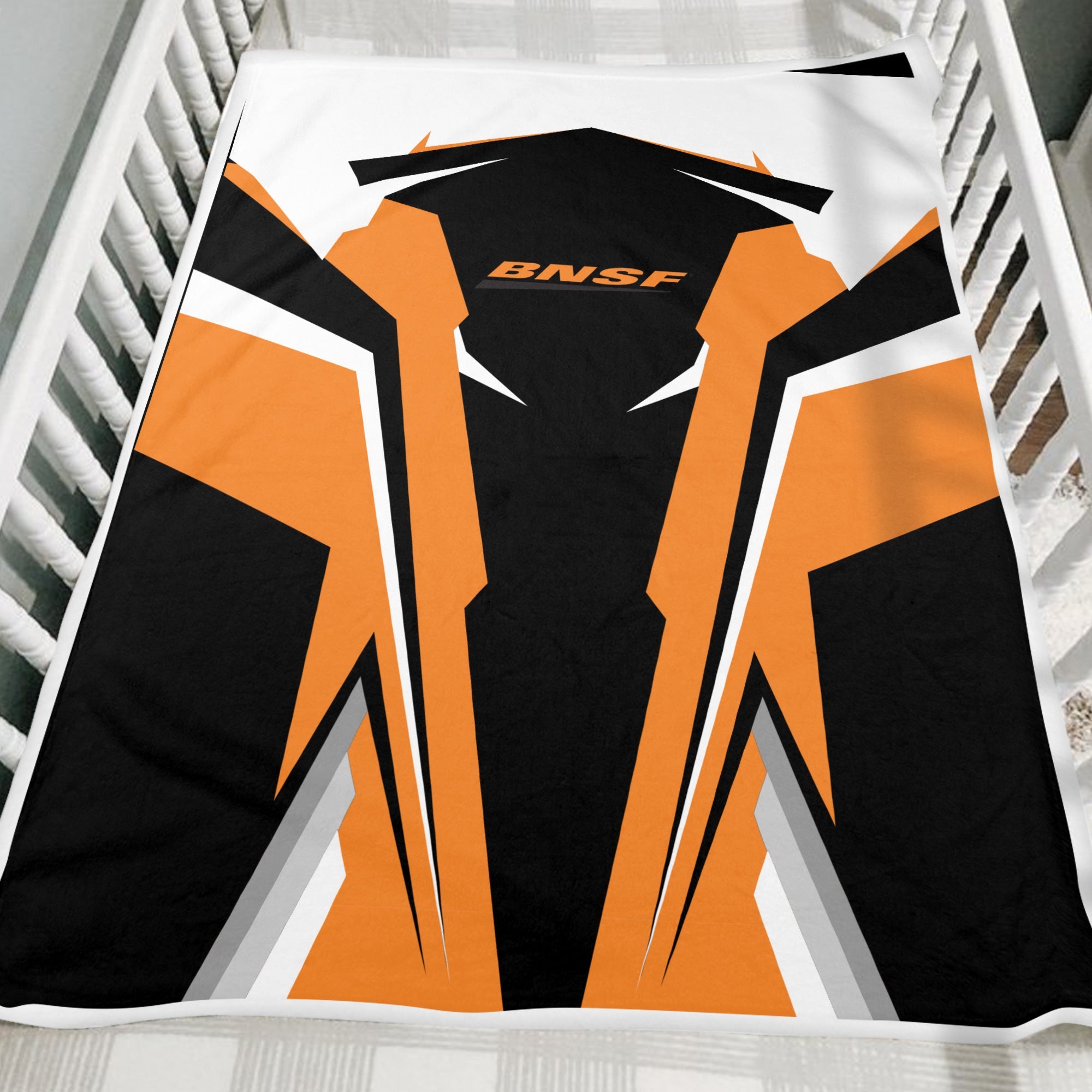 Railspirit Personalized BNSF Railway Blanket Strong Line Train Blanket Gift Idea For Train Lover