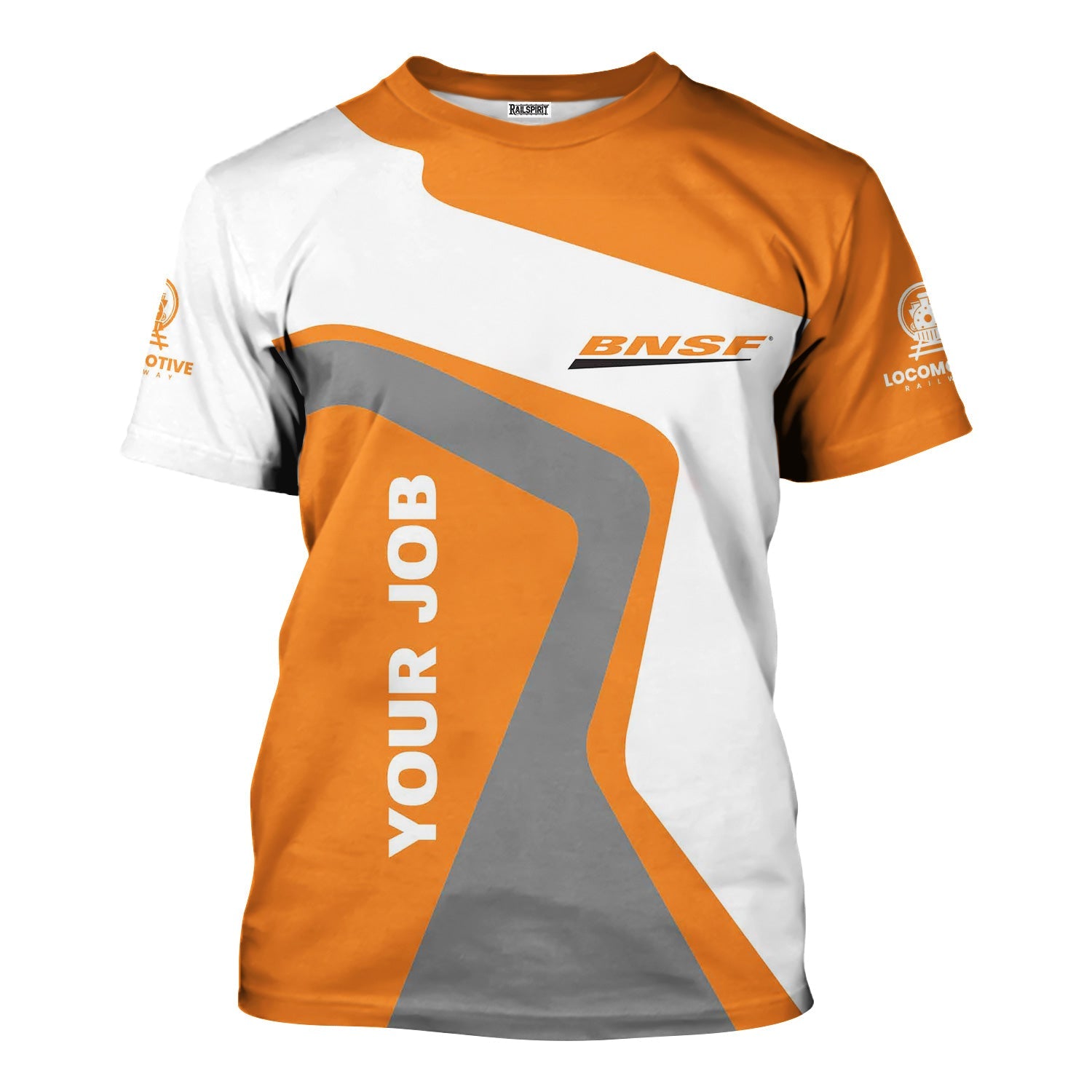 Railspirit Personalized BNSF Railway T-Shirt Unique Design with Custom Job Position Train Shirt