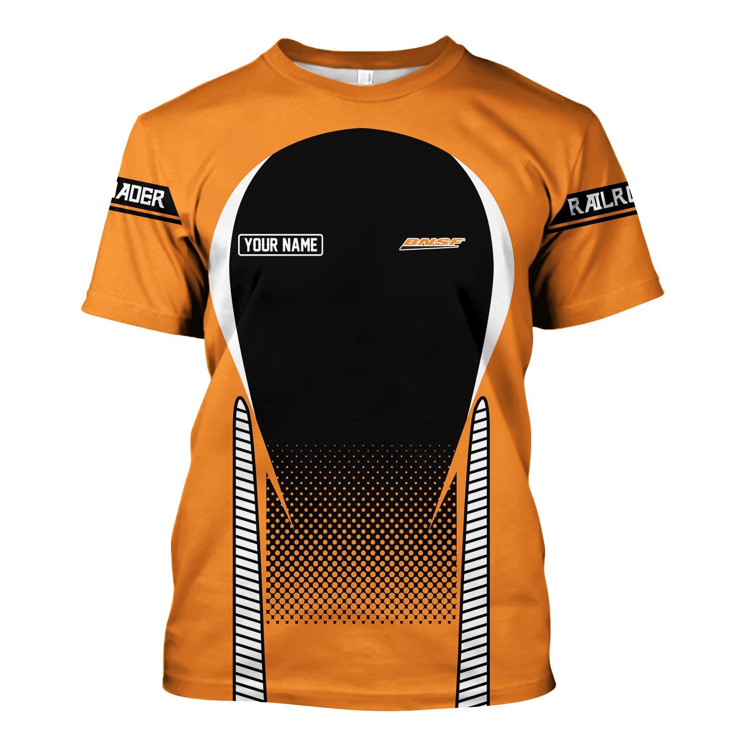 Railspirit Personalized BNSF Railway T Shirt Stress Is Caused By Not Having Enough Trains Shirt All Over Print