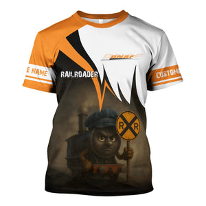 Railspirit Personalized BNSF Railway T-Shirt Angry Train Shirt Gift Idea For Train Lover