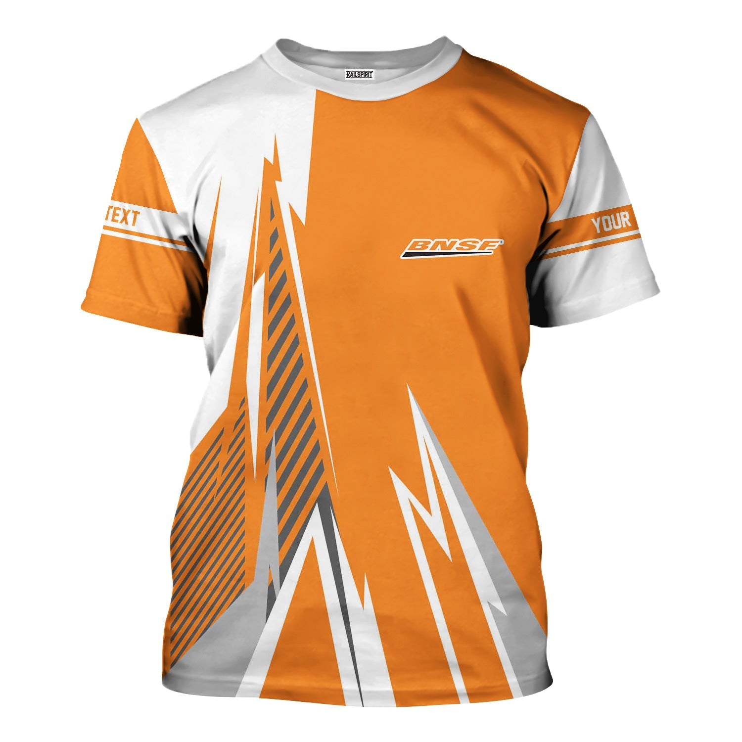 Railspirit Personalized BNSF Railway T-Shirt Lightning-Inspired Railway Style Shirt For Train Lovers