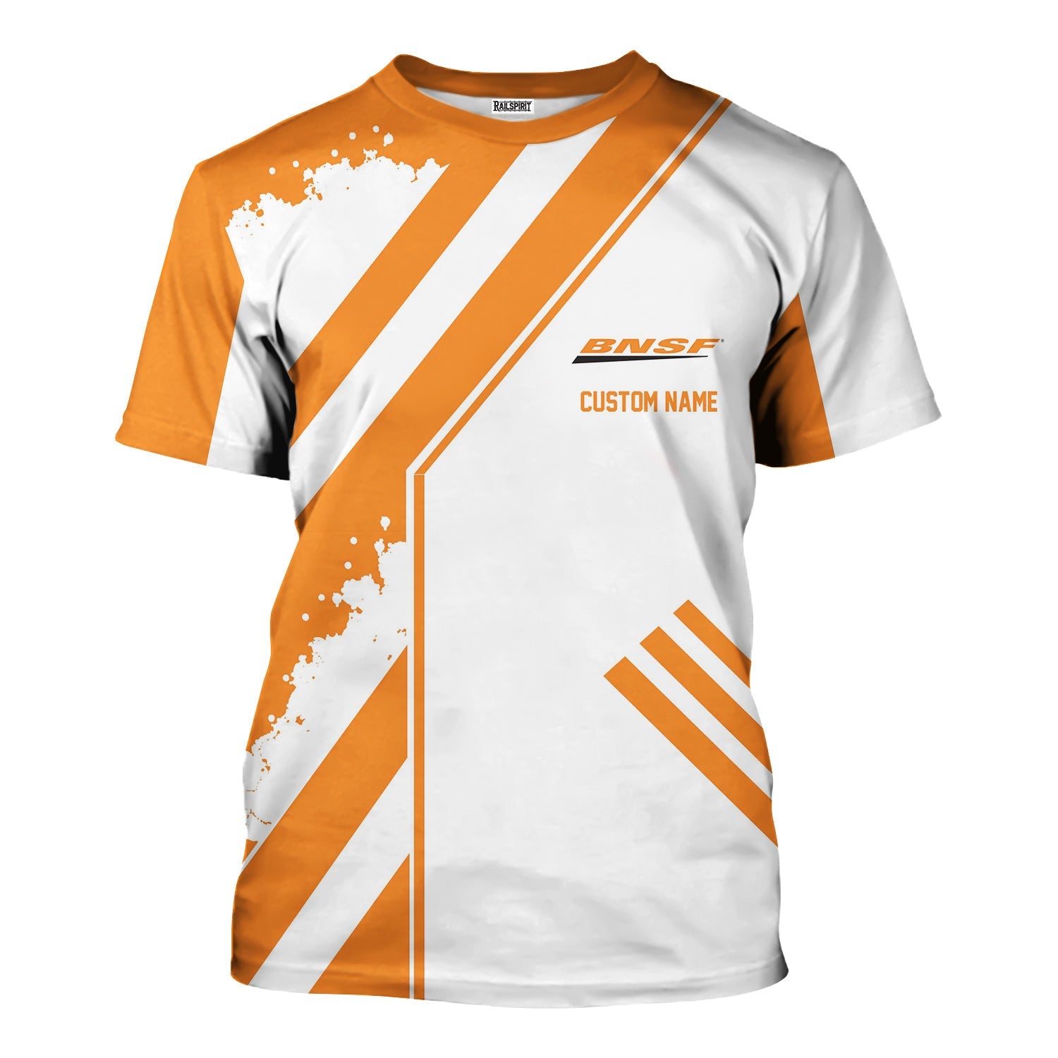 Railspirit Personalized BNSF Railway T-Shirt Locomotive Design Train Shirt for Train Enthusiast