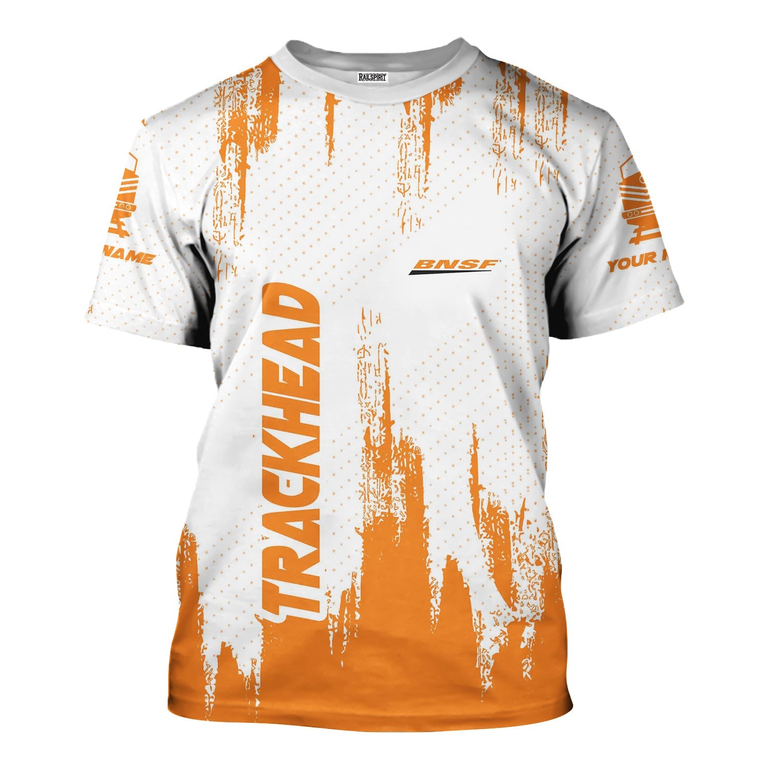 Railspirit Personalized BNSF Railway T-Shirt Paint Impact Design Train Shirt for Trackhead