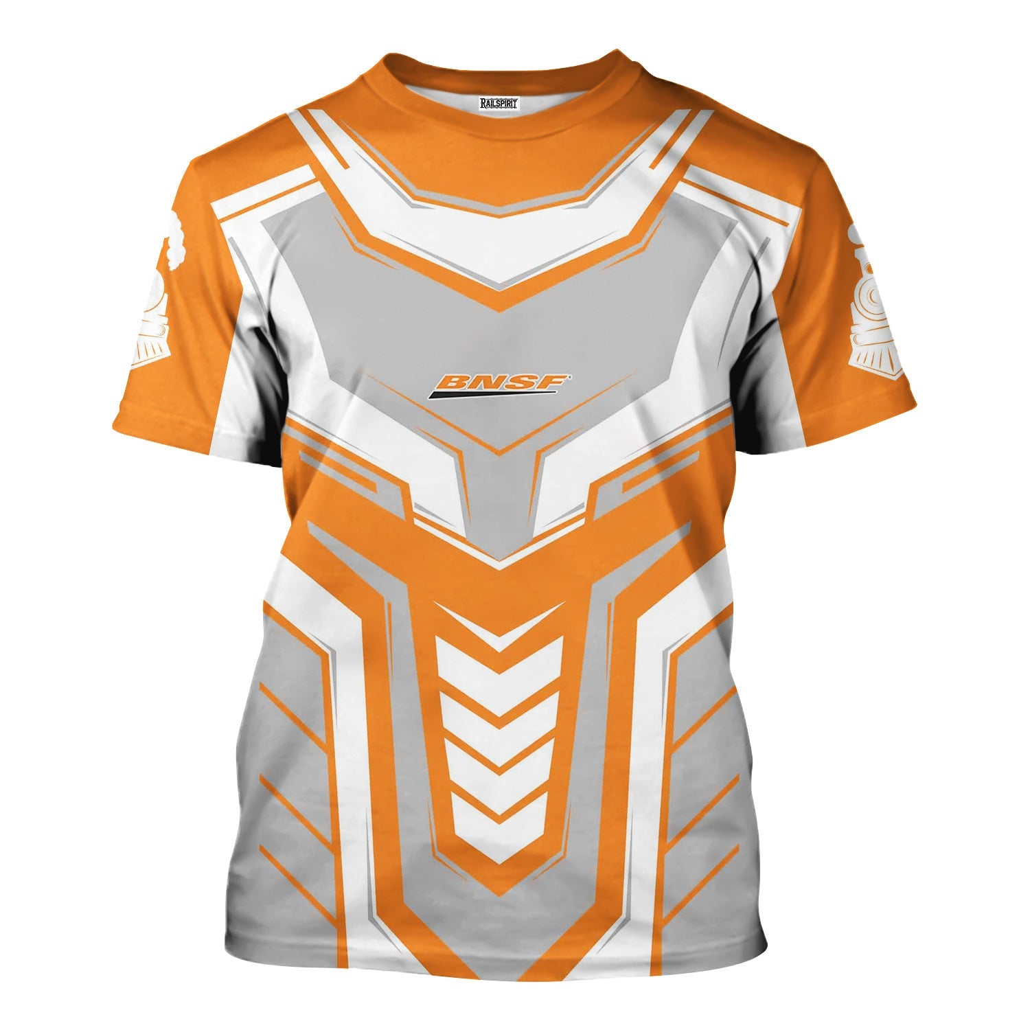 Railspirit Personalized BNSF Railway T-Shirt Armor-Inspired Design Train Shirt All Over Print