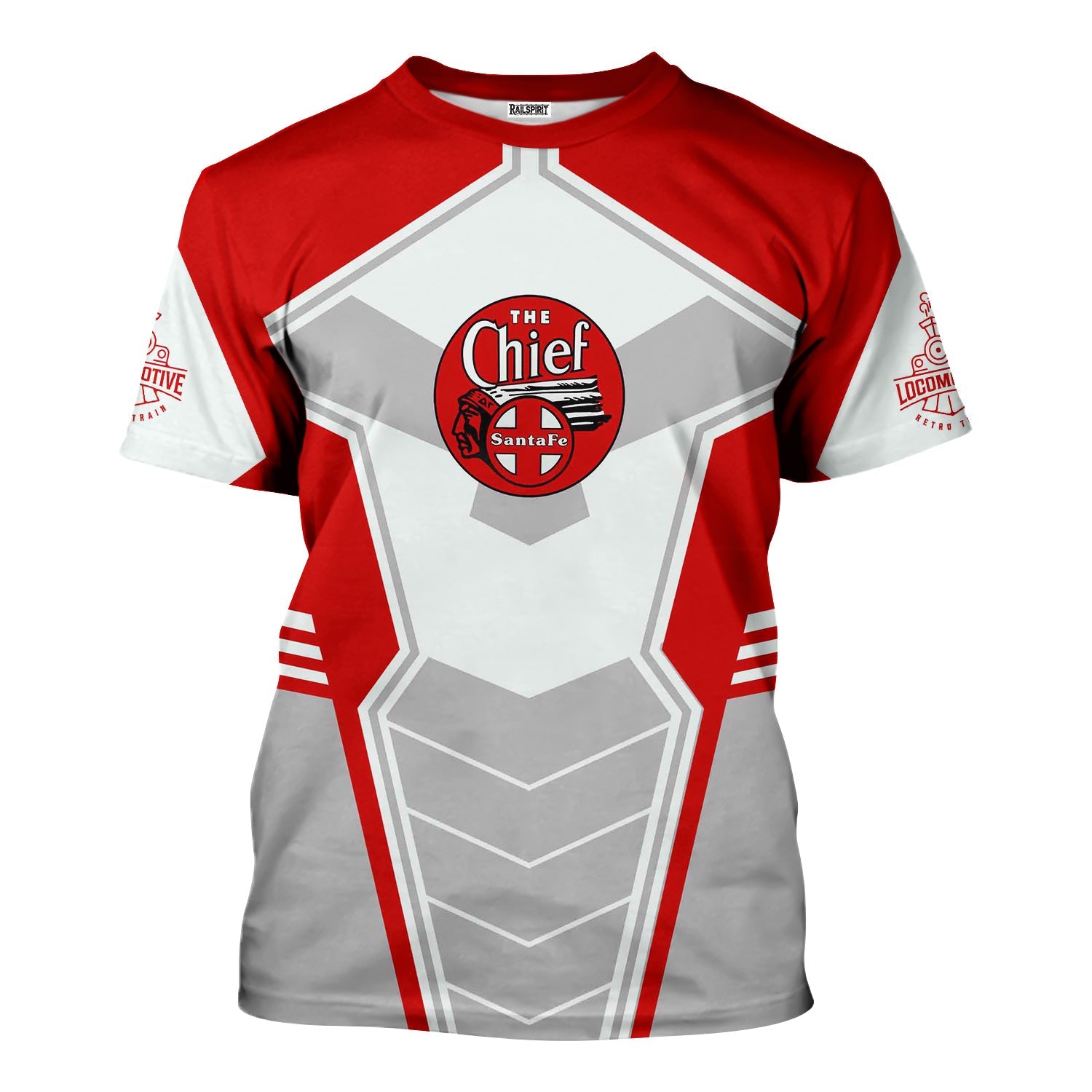 Railspirit Personalized The Chief Santa Fe Railroad T-Shirt Engine-Inspired Style Train Shirt for Railroad Fanatic