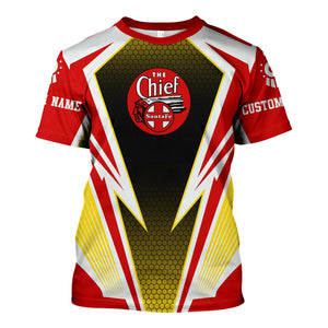 Railspirit Personalized The Chief Santa Fe Railroad T-Shirt Lightning Graphic Style Shirt Gift Idea For Train Lover