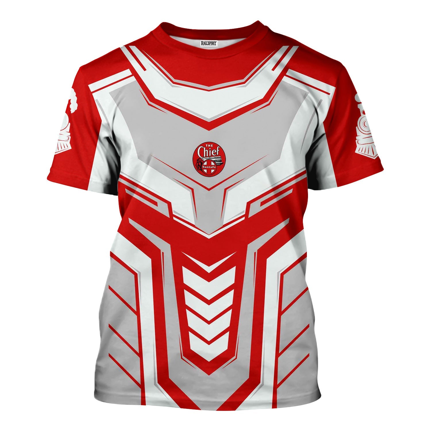 Railspirit Personalized The Chief Santa Fe Railroad T-Shirt Armor-Inspired Design Train Shirt All Over Print