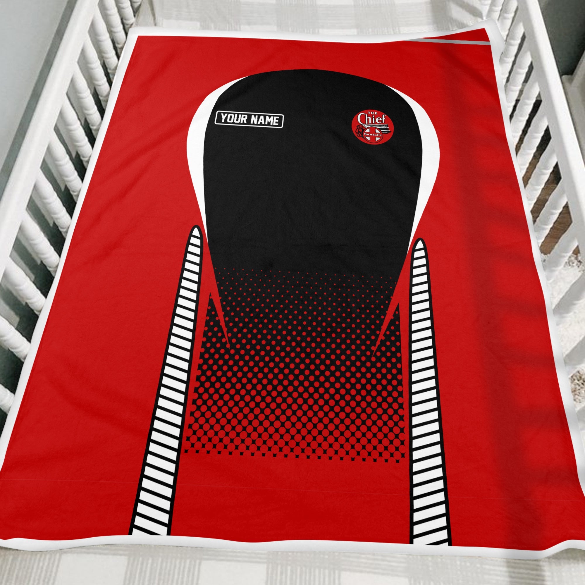 Railspirit Personalized The Chief Santa Fe Railroad Blanket Train Blanket Gift Idea For Train Lover