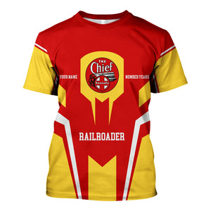 Railspirit Personalized The Chief Santa Fe Railroad T-Shirt Custom Year Railroader Shirt Gift Idea For Train Lover