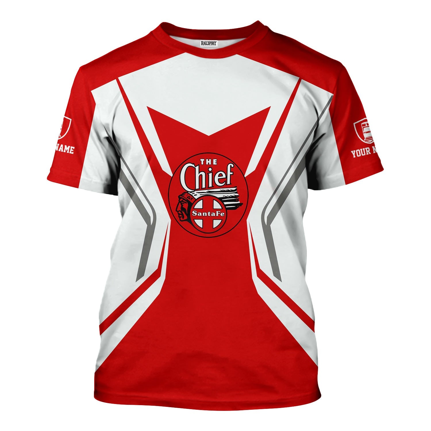 Railspirit Personalized The Chief Santa Fe Railroad T-Shirt Unique Style with Custom Job Train Shirt