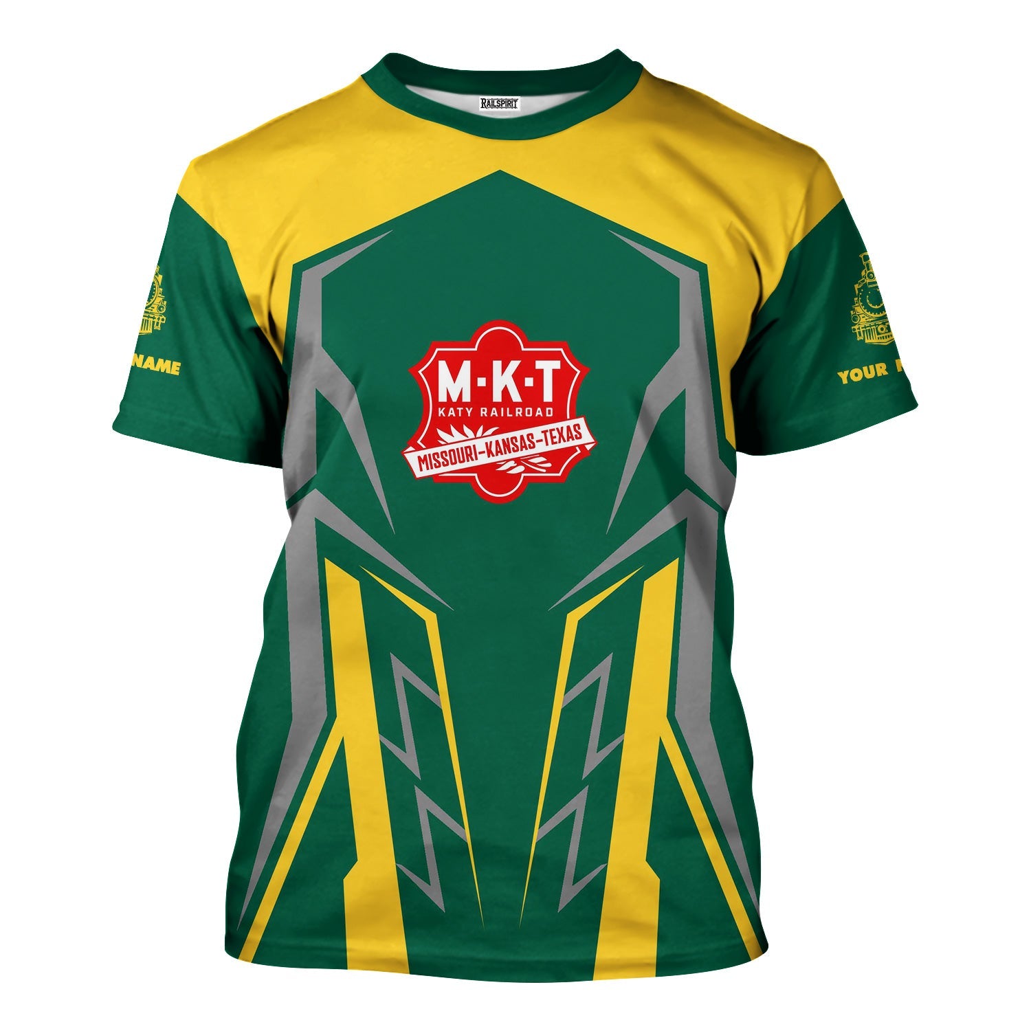 Railspirit Personalized Katy Railroad T-Shirt Futuristic Design with Custom Job Train Shirt