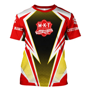 Railspirit Personalized Katy Railroad T-Shirt Lightning Graphic Style Shirt Gift Idea For Train Lover