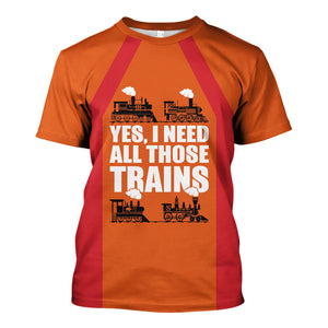 Railspirit Custom Name Pacific Electric Railroad T Shirt Yes I Need All Those Train Printed Shirt