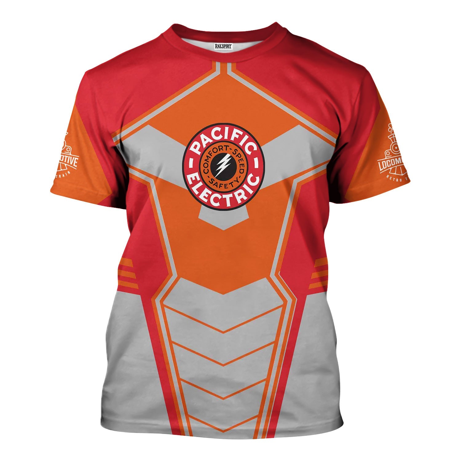 Railspirit Personalized Pacific Electric Railroad T-Shirt Engine-Inspired Style Train Shirt for Railroad Fanatic