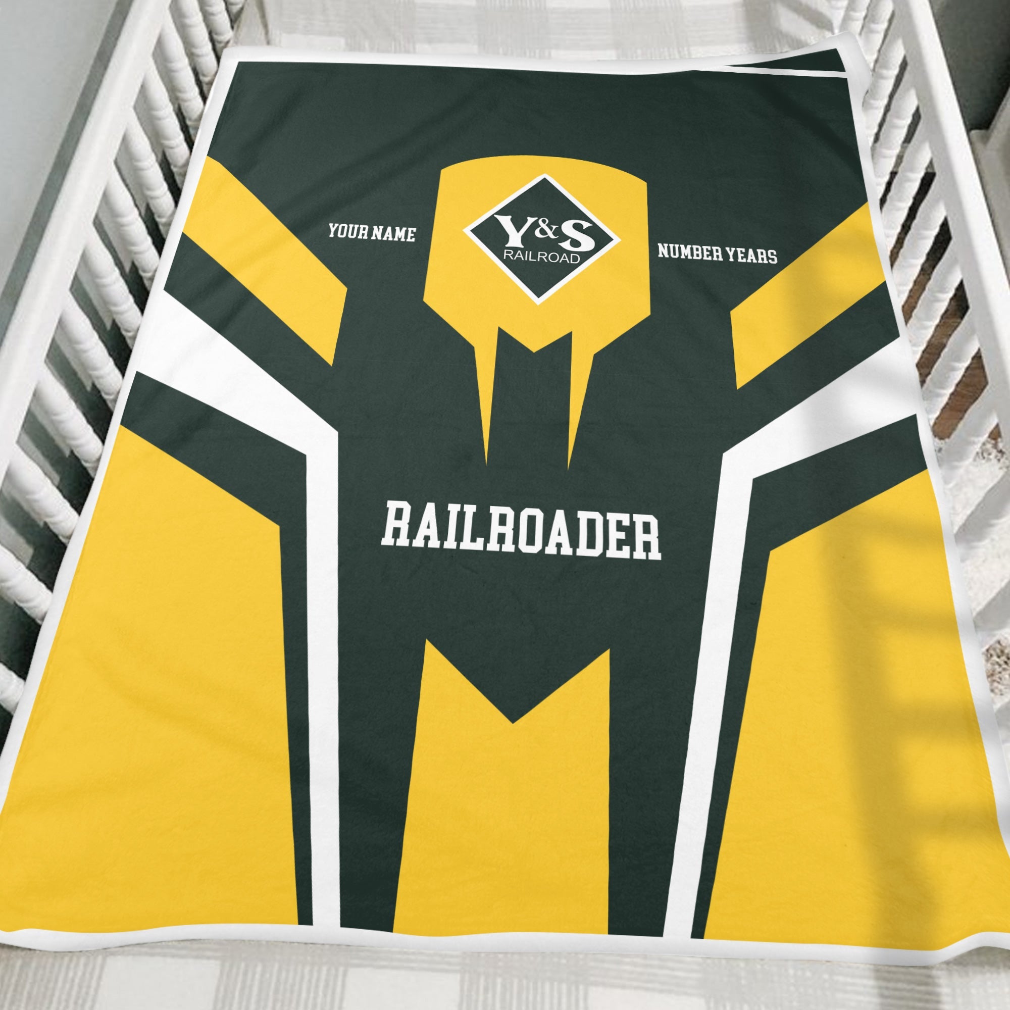 Railspirit Personalized Youngstown & Southern Railroad Blanket Custom Year Railroader Gift Idea For Train Lover