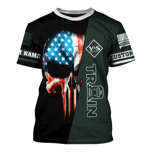 Railspirit Personalized Youngstown & Southern Railroad T-Shirt Train Skull American Flag Shirt All Over Print