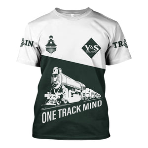 Railspirit Personalized Youngstown & Southern Railroad T Shirt One Track Mind Unisex Train Shirt Gift Idea For Train Lover